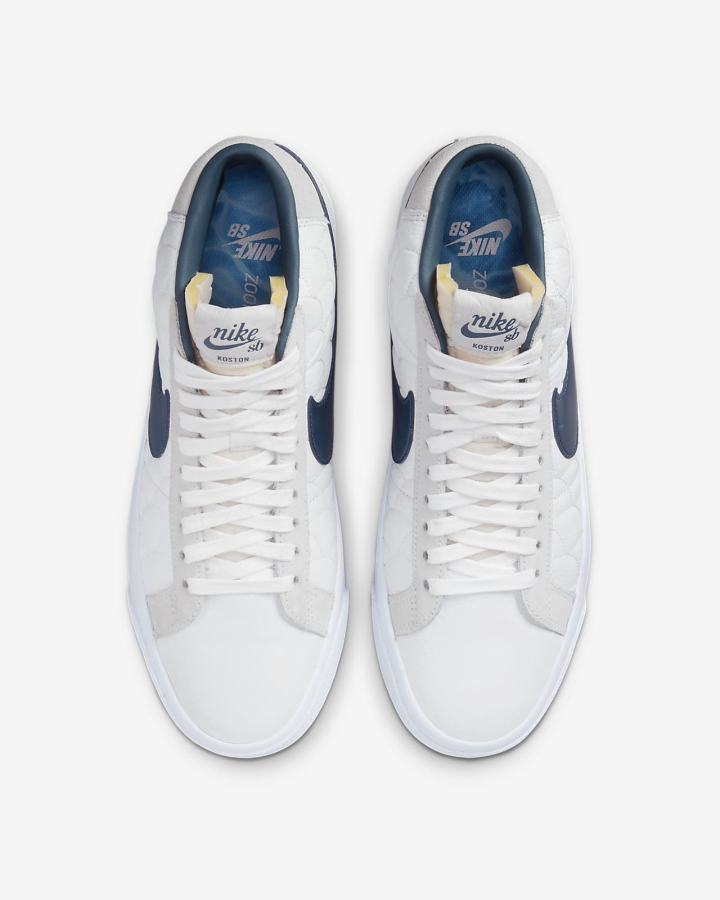 Zapatillas Skate Nike SB Zoom Blazer Mid EK Hombre Blancas | EUKSX-0735