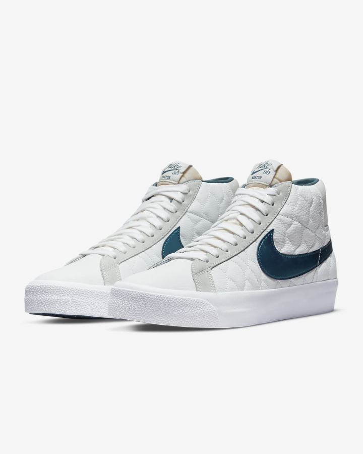 Zapatillas Skate Nike SB Zoom Blazer Mid EK Hombre Blancas | EUKSX-0735