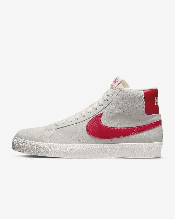 Zapatillas Skate Nike SB Zoom Blazer Mid Hombre Blancas Rojas | IBUHY-8910
