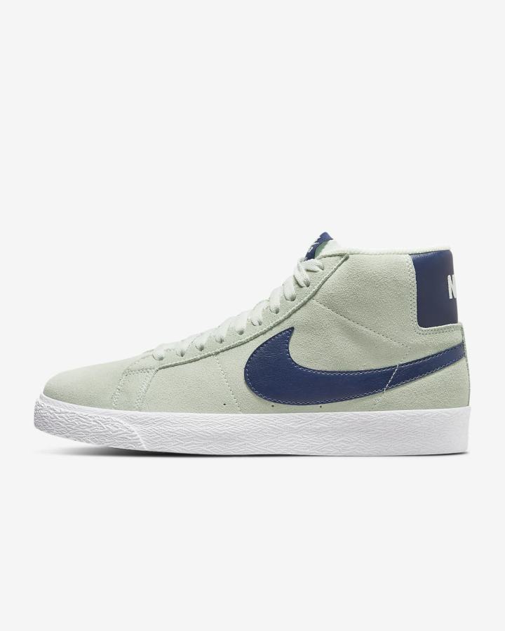 Zapatillas Skate Nike SB Zoom Blazer Mid Mujer Verde Blancas Azul Marino | MFXTW-0695