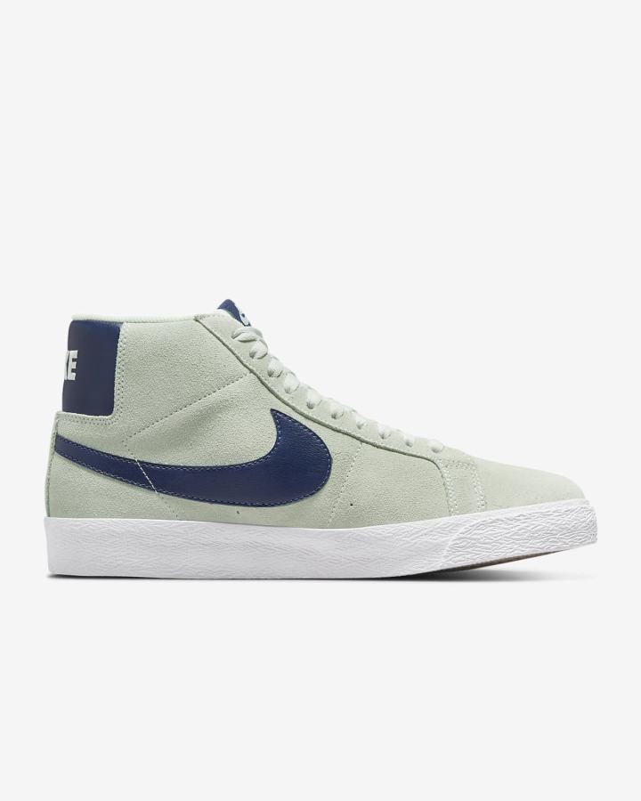 Zapatillas Skate Nike SB Zoom Blazer Mid Hombre Verde Blancas Azul Marino | NELUS-5864