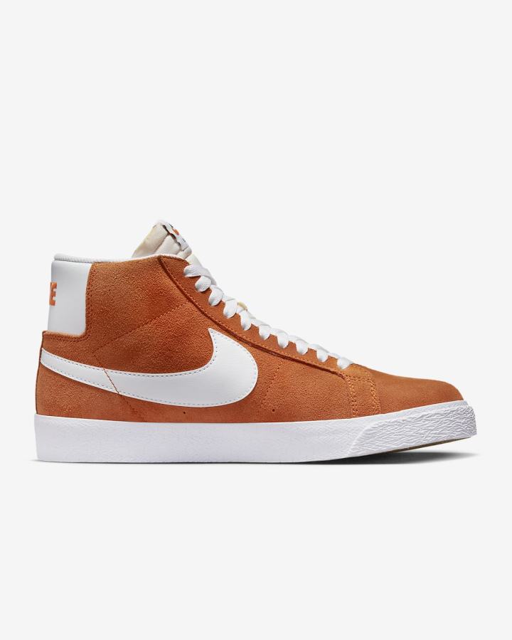 Zapatillas Skate Nike SB Zoom Blazer Mid Hombre Naranjas Blancas | SOQLH-9583