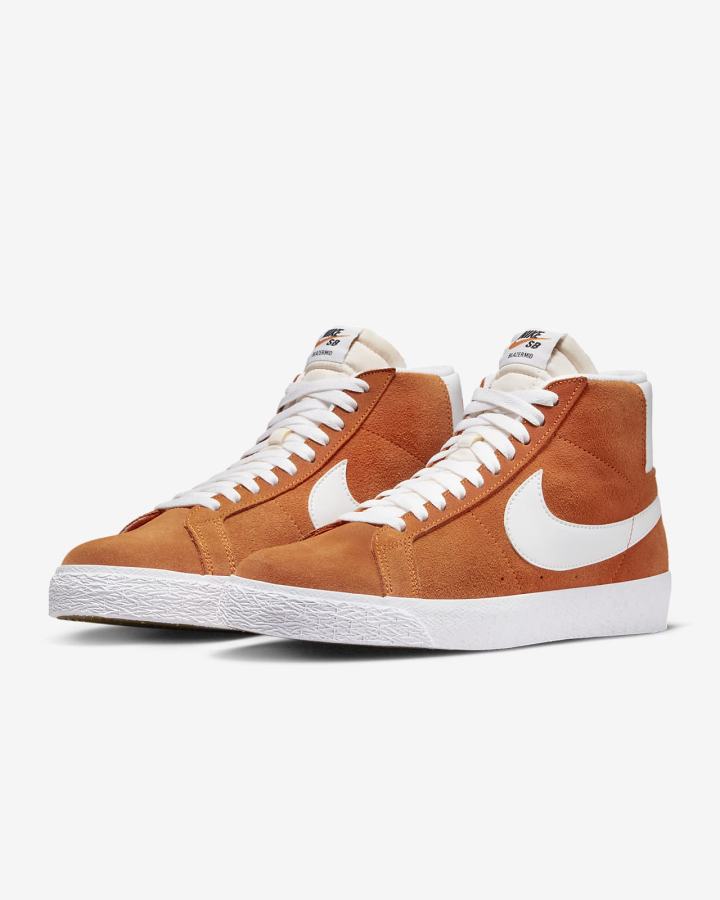 Zapatillas Skate Nike SB Zoom Blazer Mid Hombre Naranjas Blancas | SOQLH-9583