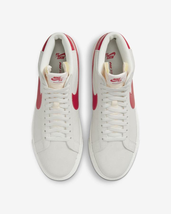 Zapatillas Skate Nike SB Zoom Blazer Mid Mujer Blancas Rojas | TBJSQ-2461