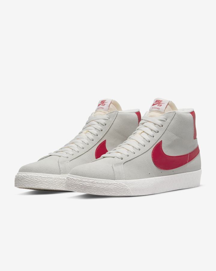 Zapatillas Skate Nike SB Zoom Blazer Mid Mujer Blancas Rojas | TBJSQ-2461
