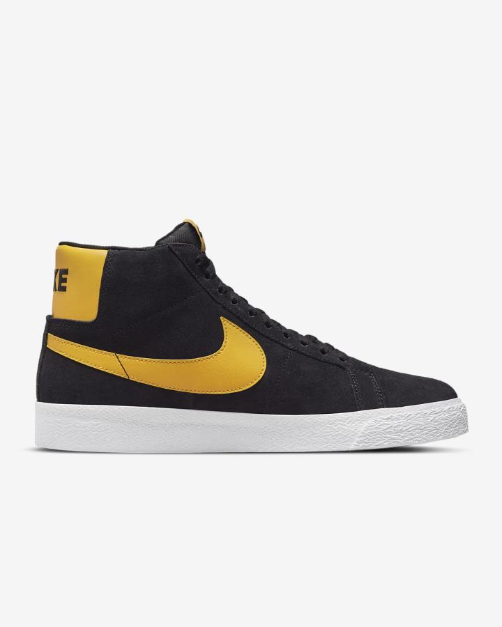 Zapatillas Skate Nike SB Zoom Blazer Mid Hombre Negras Blancas Doradas | XBUFD-6850