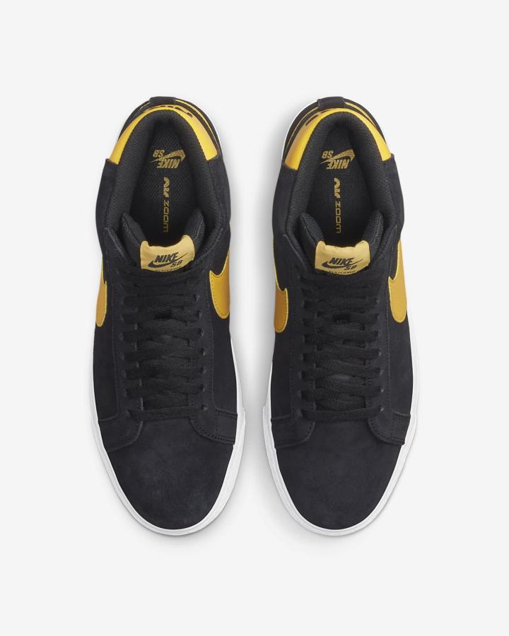 Zapatillas Skate Nike SB Zoom Blazer Mid Hombre Negras Blancas Doradas | XBUFD-6850