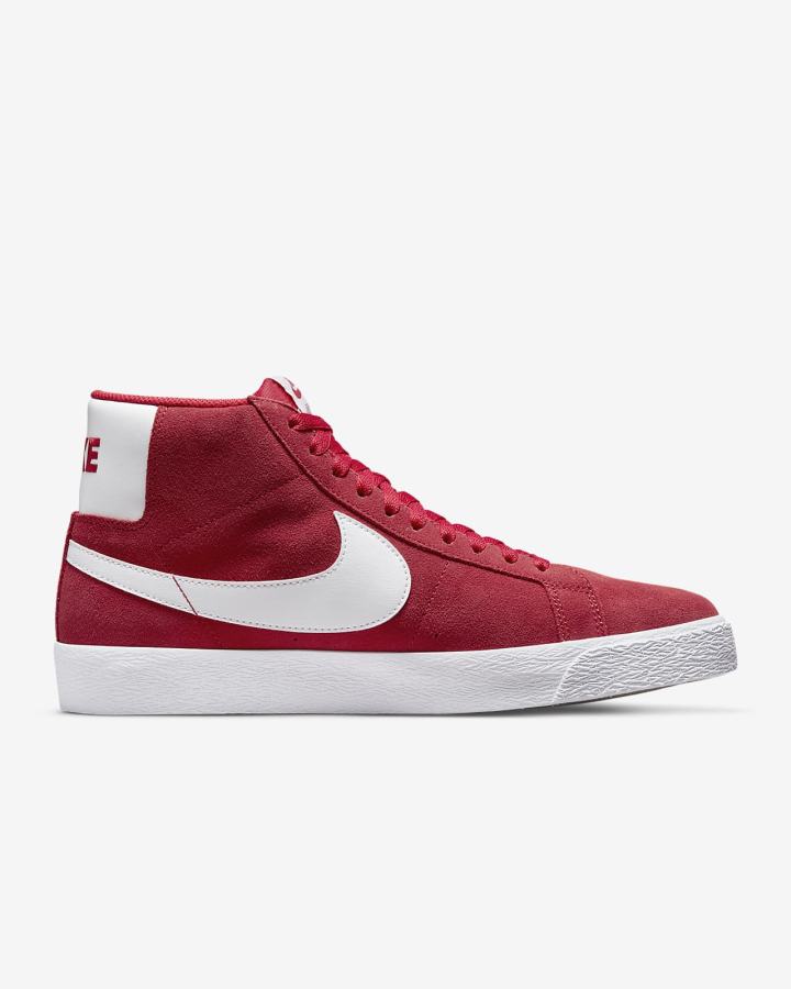 Zapatillas Skate Nike SB Zoom Blazer Mid Hombre Rojas Blancas | XEHVF-9602