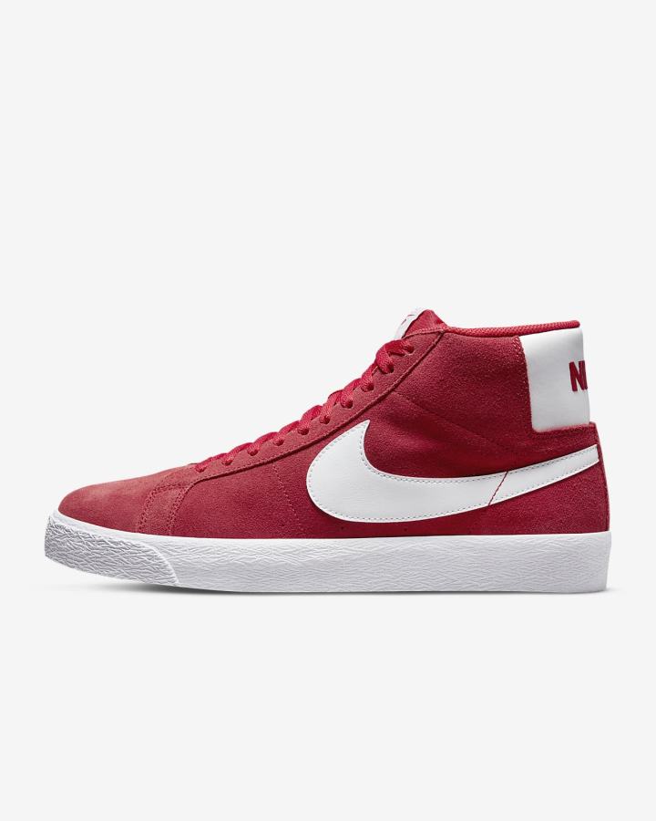 Zapatillas Skate Nike SB Zoom Blazer Mid Hombre Rojas Blancas | XEHVF-9602