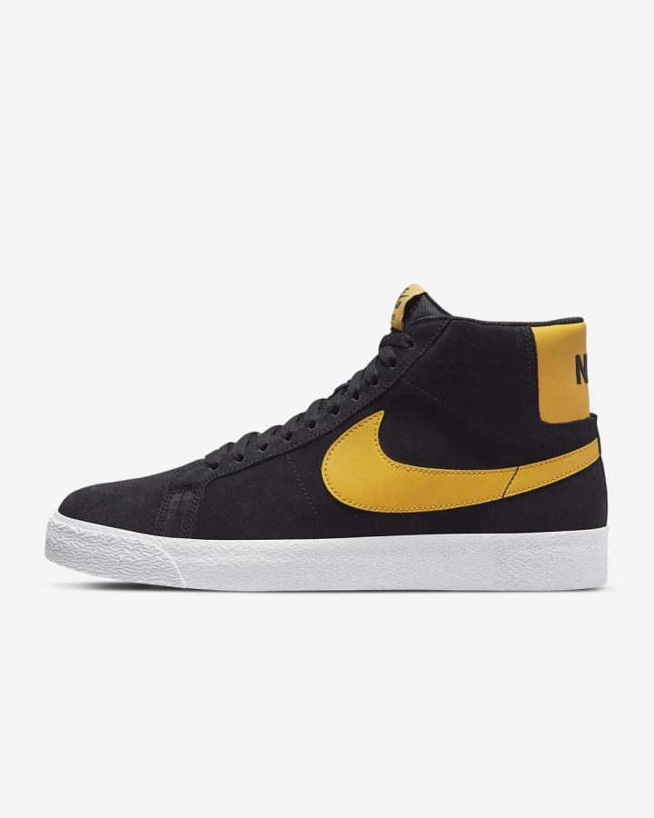 Zapatillas Skate Nike SB Zoom Blazer Mid Mujer Negras Blancas Doradas | ZRHMJ-4028