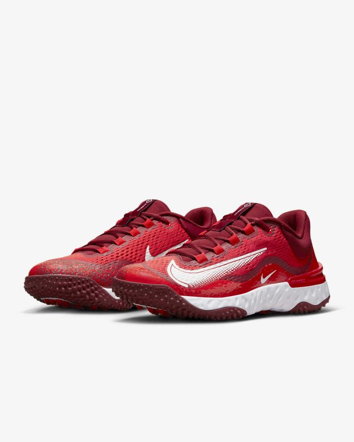 Zapatillas de Beisbol Nike Alpha Huarache Elite 4 Turf Hombre Rojas Blancas | ADISF-5063