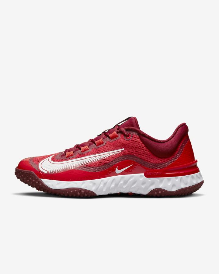 Zapatillas de Beisbol Nike Alpha Huarache Elite 4 Turf Hombre Rojas Blancas | ADISF-5063