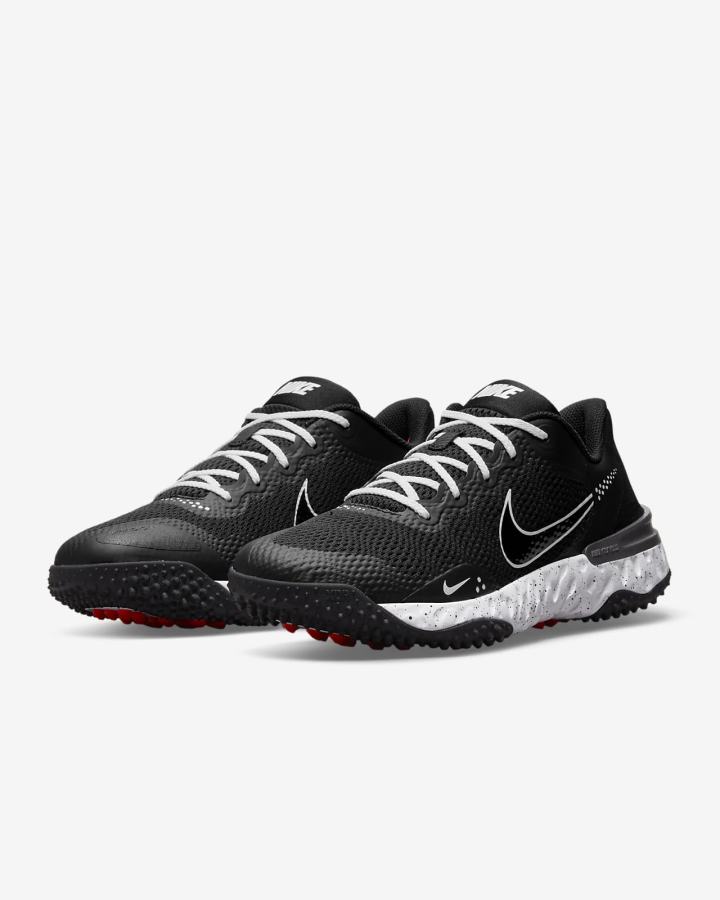 Zapatillas de Beisbol Nike Alpha Huarache Elite 3 Turf Mujer Negras Blancas Metal Gris Oscuro | MGUDP-2167