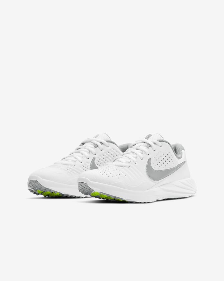 Zapatillas de Beisbol Nike Alpha Huarache 3 Turf Kids Niño Blancas Gris | MJGKS-4067