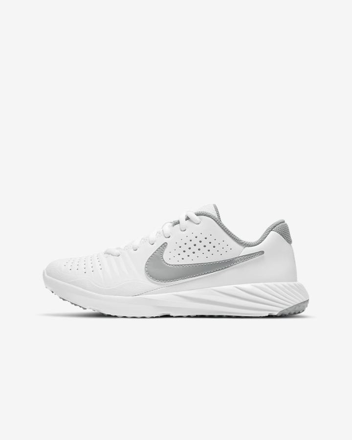 Zapatillas de Beisbol Nike Alpha Huarache 3 Turf Kids Niño Blancas Gris | MJGKS-4067