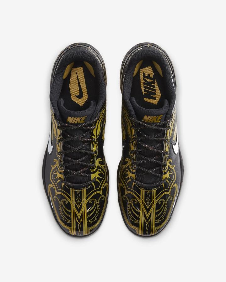 Zapatillas de Beisbol Nike Alpha Huarache Elite 3 Low Premium Hombre Negras Metal Doradas Blancas | OYZGC-1897