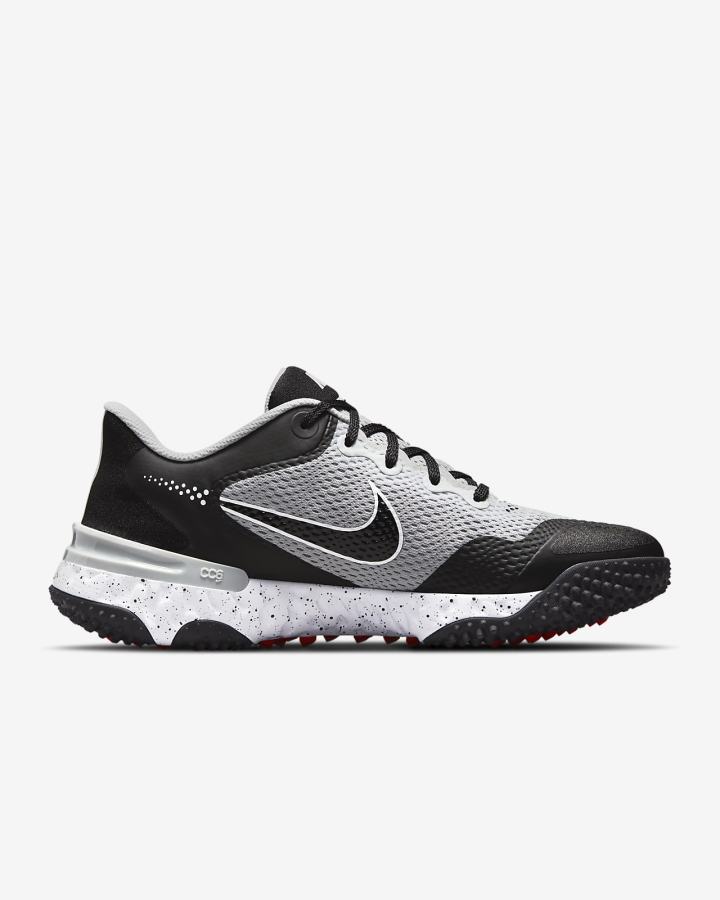 Zapatillas de Beisbol Nike Alpha Huarache Elite 3 Turf Hombre Gris Claro Blancas Rojas Claro Negras | PAWIR-2745