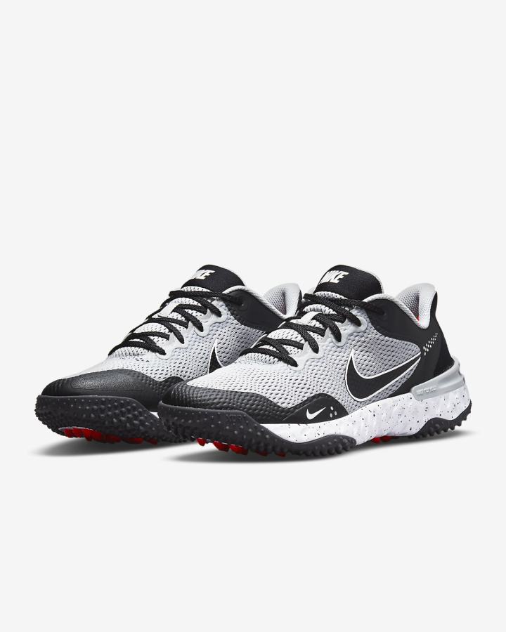 Zapatillas de Beisbol Nike Alpha Huarache Elite 3 Turf Hombre Gris Claro Blancas Rojas Claro Negras | PAWIR-2745