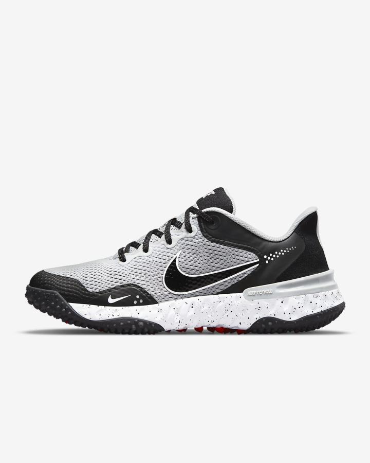 Zapatillas de Beisbol Nike Alpha Huarache Elite 3 Turf Hombre Gris Claro Blancas Rojas Claro Negras | PAWIR-2745