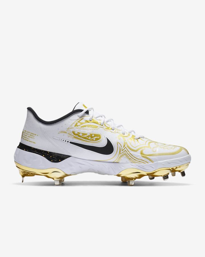 Zapatillas de Beisbol Nike Alpha Huarache Elite 3 Low Premium Hombre Blancas Metal Doradas Negras | PHSXF-4765