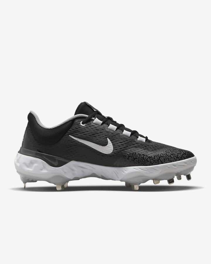 Zapatillas de Beisbol Nike Alpha Huarache Elite 4 Low Hombre Negras Gris Blancas | QUXKH-6834