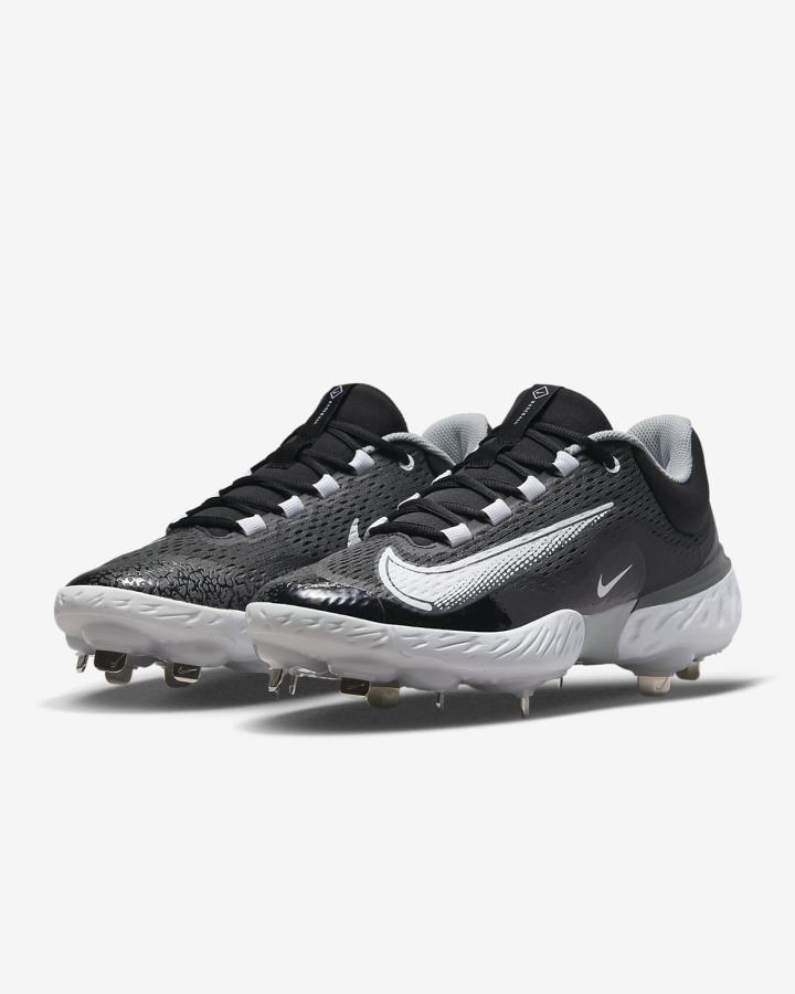 Zapatillas de Beisbol Nike Alpha Huarache Elite 4 Low Hombre Negras Gris Blancas | QUXKH-6834