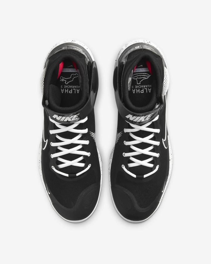 Zapatillas de Beisbol Nike Alpha Huarache Elite 3 Mid Hombre Negras Blancas Metal Gris | TSGXH-2615