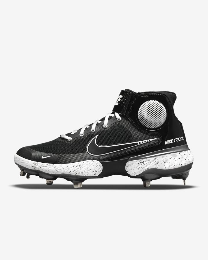 Zapatillas de Beisbol Nike Alpha Huarache Elite 3 Mid Hombre Negras Blancas Metal Gris | TSGXH-2615