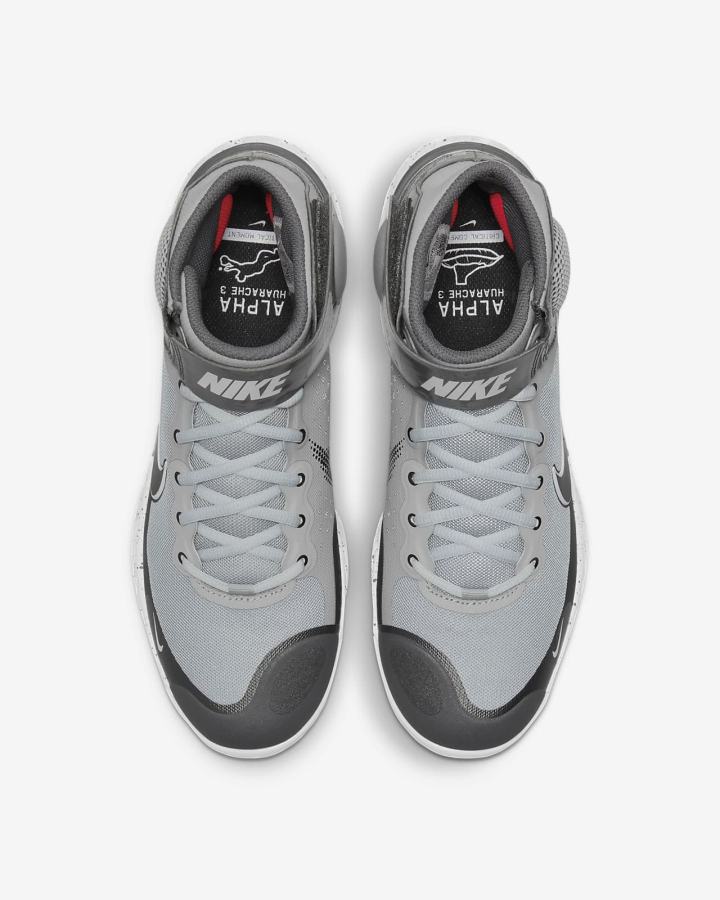Zapatillas de Beisbol Nike Alpha Huarache Elite 3 Mid Hombre Gris Claro Blancas Negras | UXSDK-8369