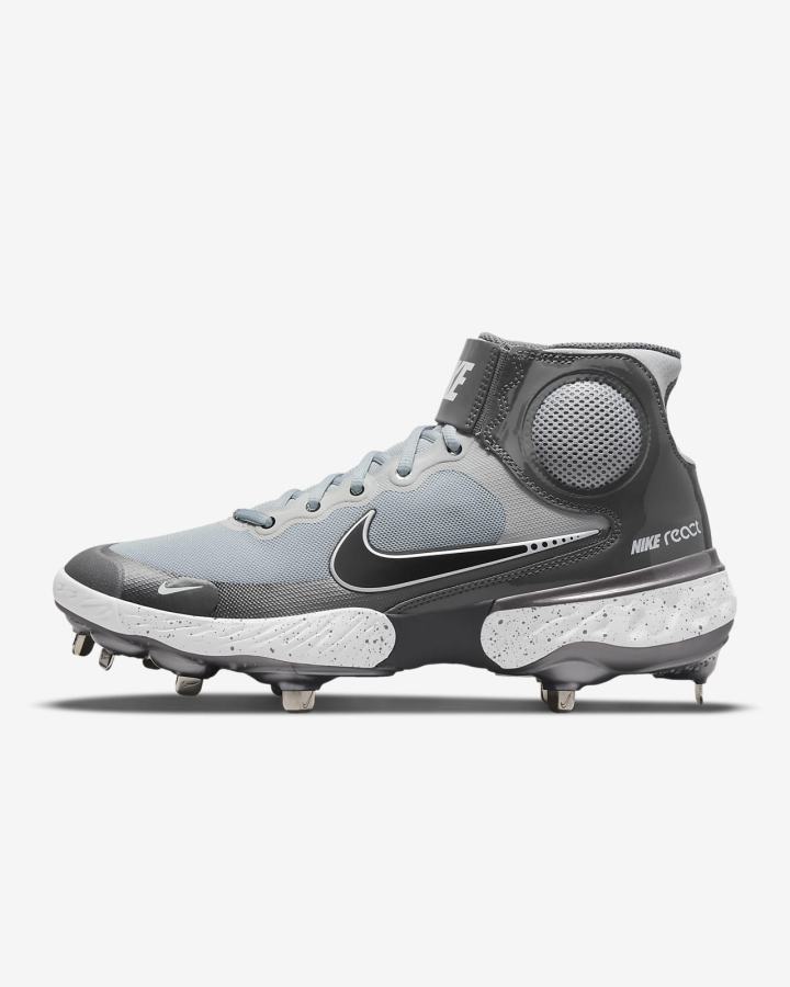 Zapatillas de Beisbol Nike Alpha Huarache Elite 3 Mid Hombre Gris Claro Blancas Negras | UXSDK-8369