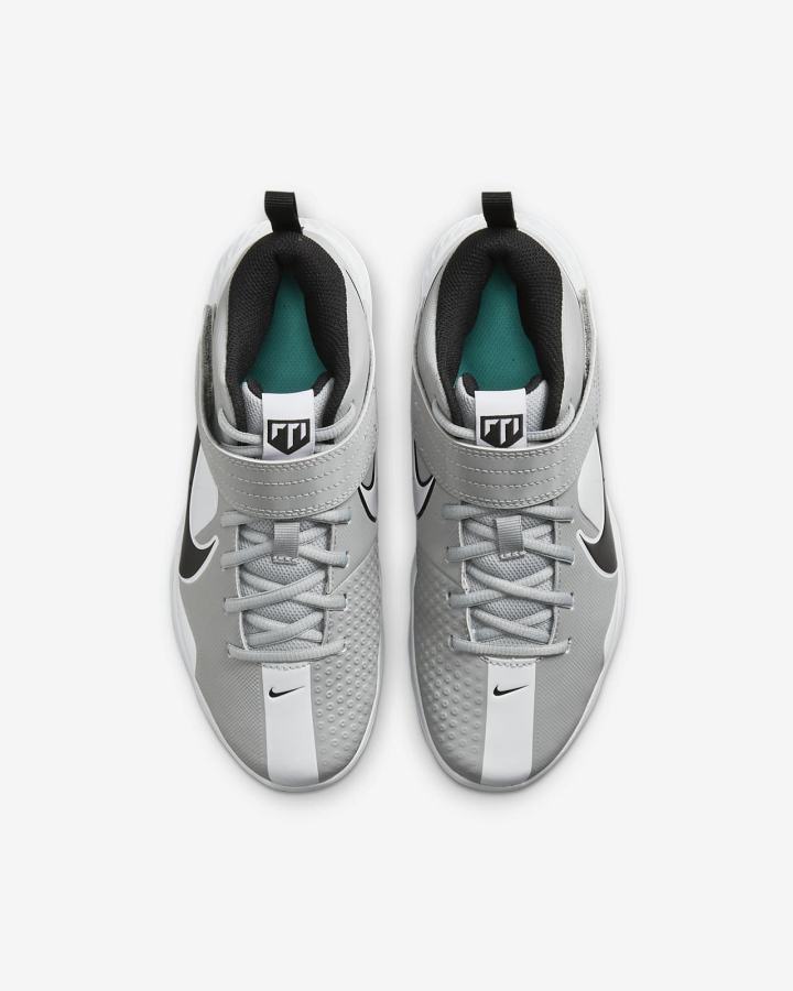 Zapatillas de Beisbol Nike Force Trout 7 Turf Kids Niño Gris Blancas Turquesa Negras | TQZXD-4735