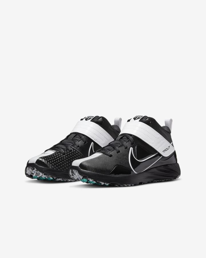 Zapatillas de Beisbol Nike Force Trout 7 Turf Kids Niño Negras Turquesa Blancas | XOLHN-1649