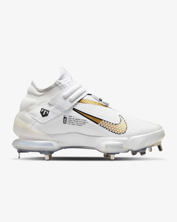 Zapatillas de Beisbol Nike Force Zoom Trout 7 Hombre Blancas Negras Metal Doradas | EMNUV-3617