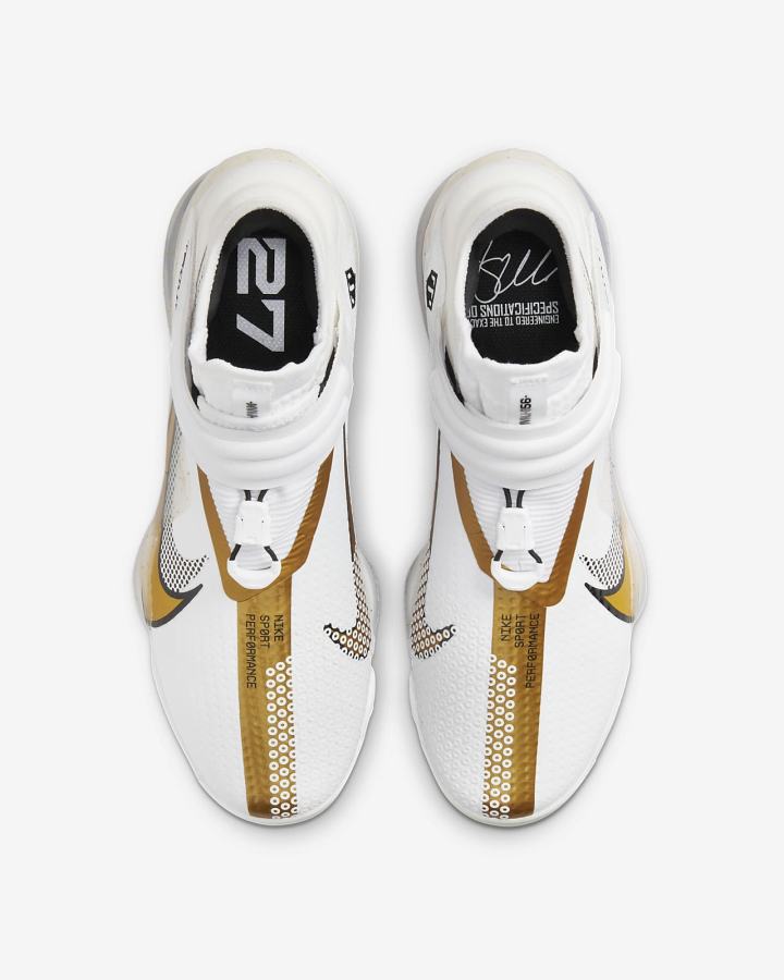 Zapatillas de Beisbol Nike Force Zoom Trout 7 Hombre Blancas Negras Metal Doradas | EMNUV-3617