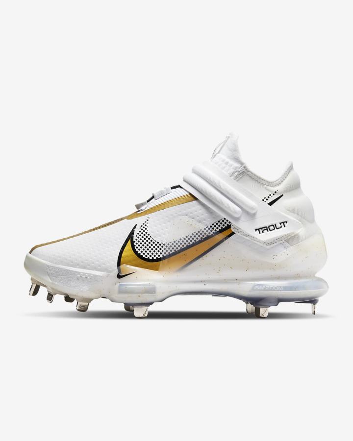 Zapatillas de Beisbol Nike Force Zoom Trout 7 Hombre Blancas Negras Metal Doradas | EMNUV-3617
