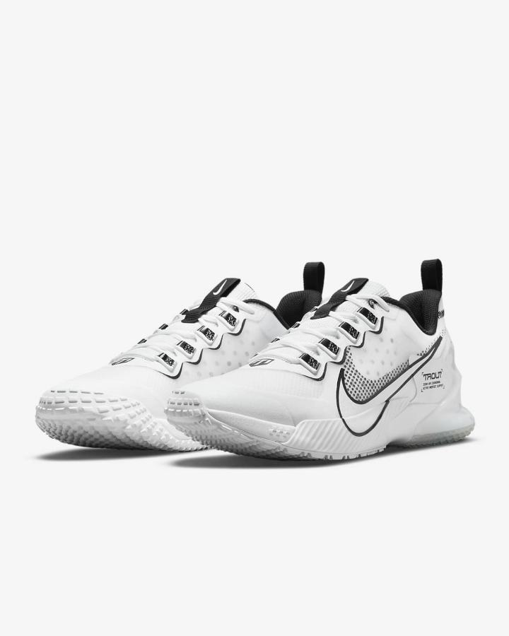 Zapatillas de Beisbol Nike Force Zoom Trout LTD Turf Hombre Blancas Gris Turquesa Metal Plateadas | RVQGT-6795