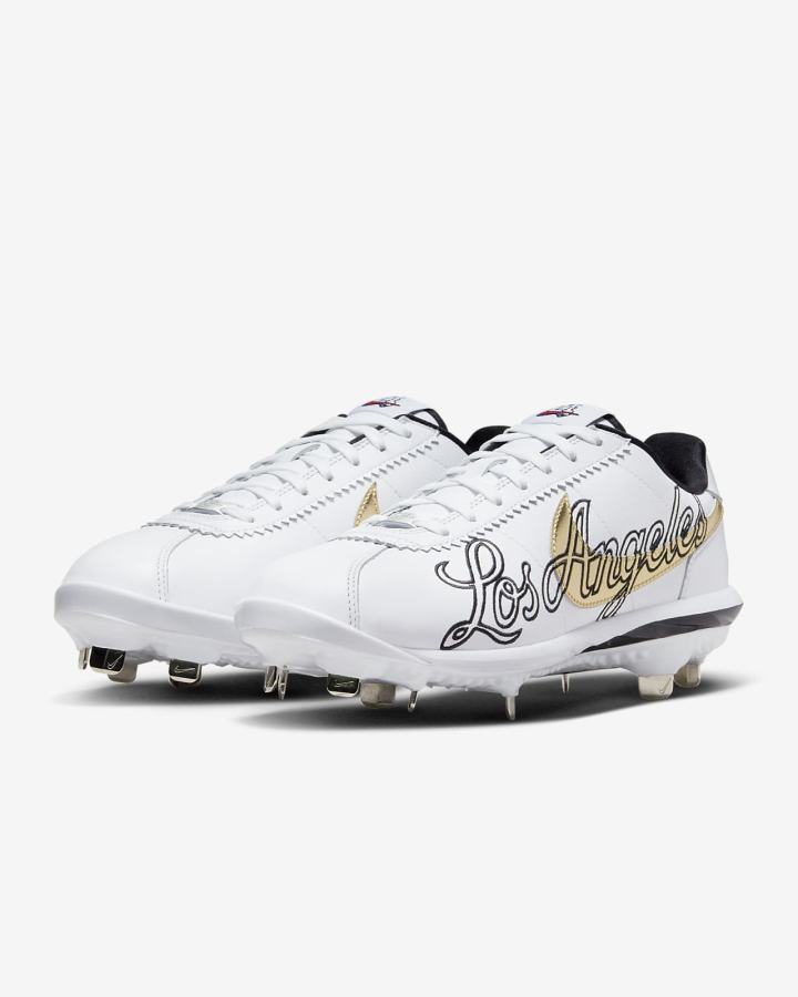 Zapatillas de Beisbol Nike Lunar Cortez Hombre Blancas Negras Metal Doradas | GZJYV-3026