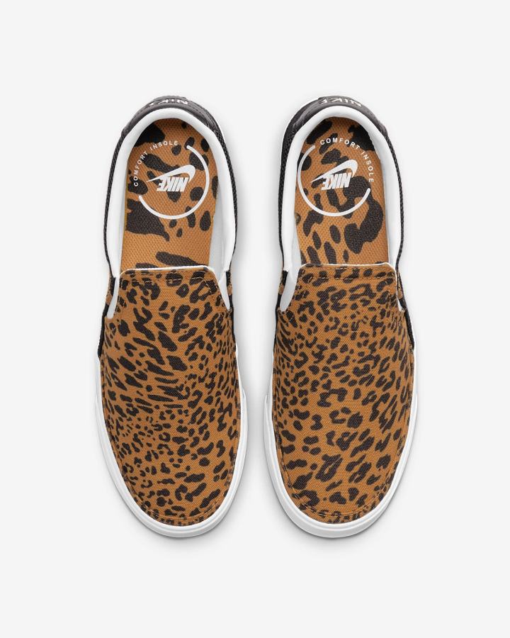 Zapatos Slip On Nike Court Legacy Mujer Negras Marrones Blancas | AQTPX-4107