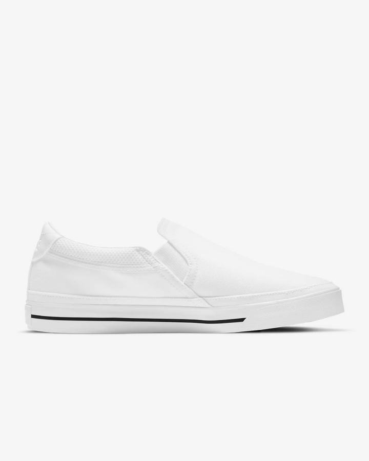 Zapatos Slip On Nike Court Legacy Mujer Blancas Negras | GJTWX-0613
