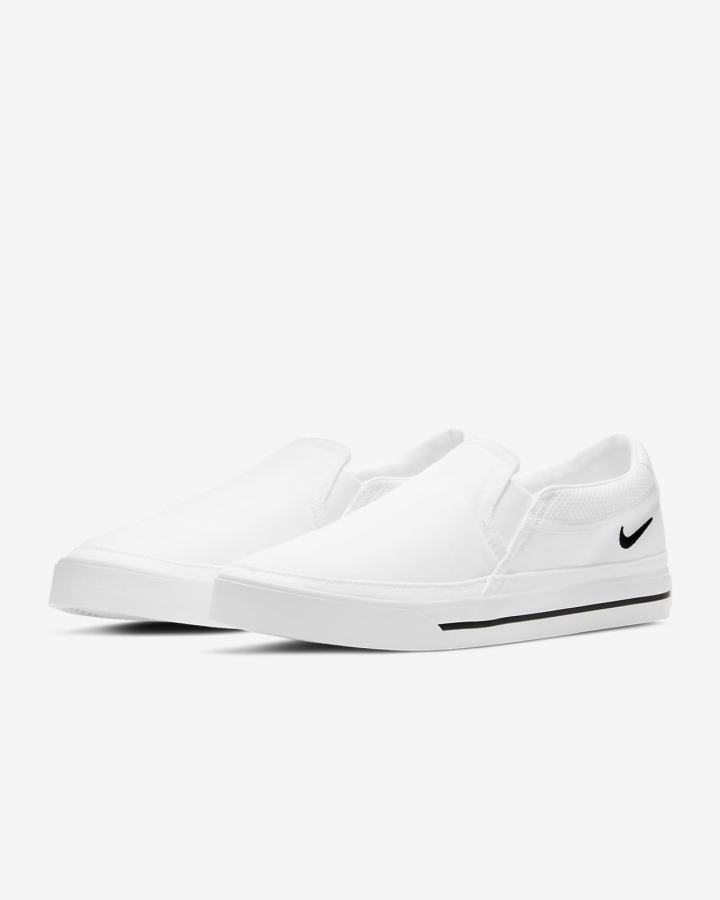 Zapatos Slip On Nike Court Legacy Mujer Blancas Negras | GJTWX-0613