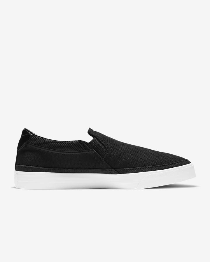 Zapatos Slip On Nike Court Legacy Mujer Negras Plateadas Blancas | LAVOR-6925