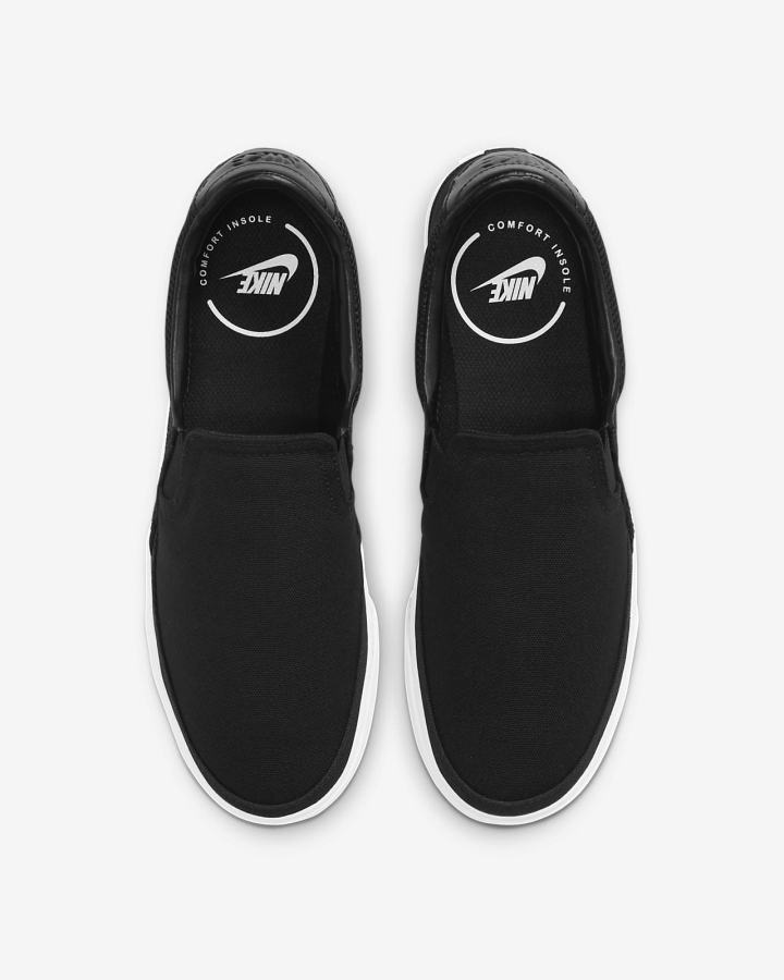 Zapatos Slip On Nike Court Legacy Mujer Negras Plateadas Blancas | LAVOR-6925