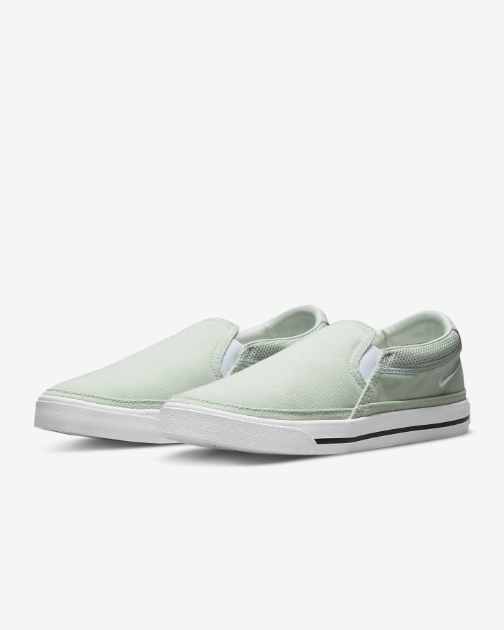 Zapatos Slip On Nike Court Legacy Mujer Negras Blancas | XHZGF-8296