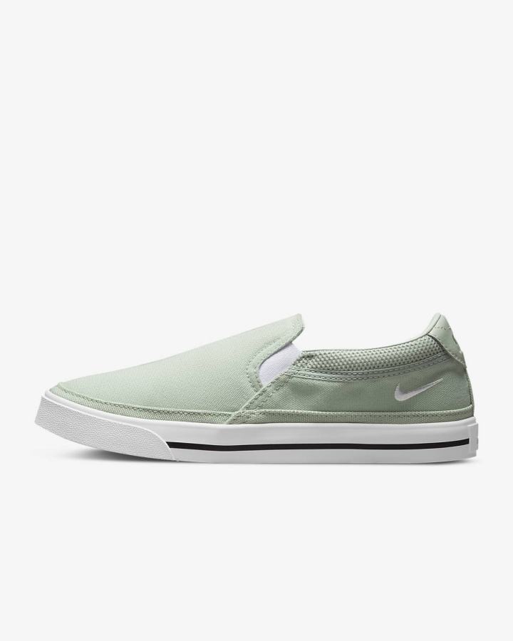 Zapatos Slip On Nike Court Legacy Mujer Negras Blancas | XHZGF-8296