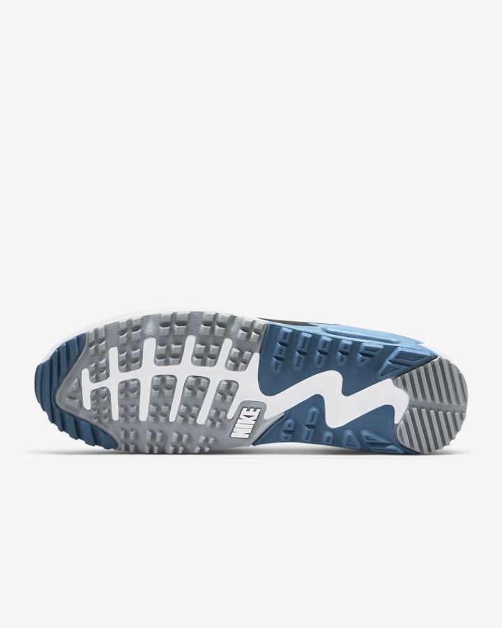 Zapatos de Golf Nike Air Max 90 G Hombre Gris Negras Blancas | LZCRS-2086
