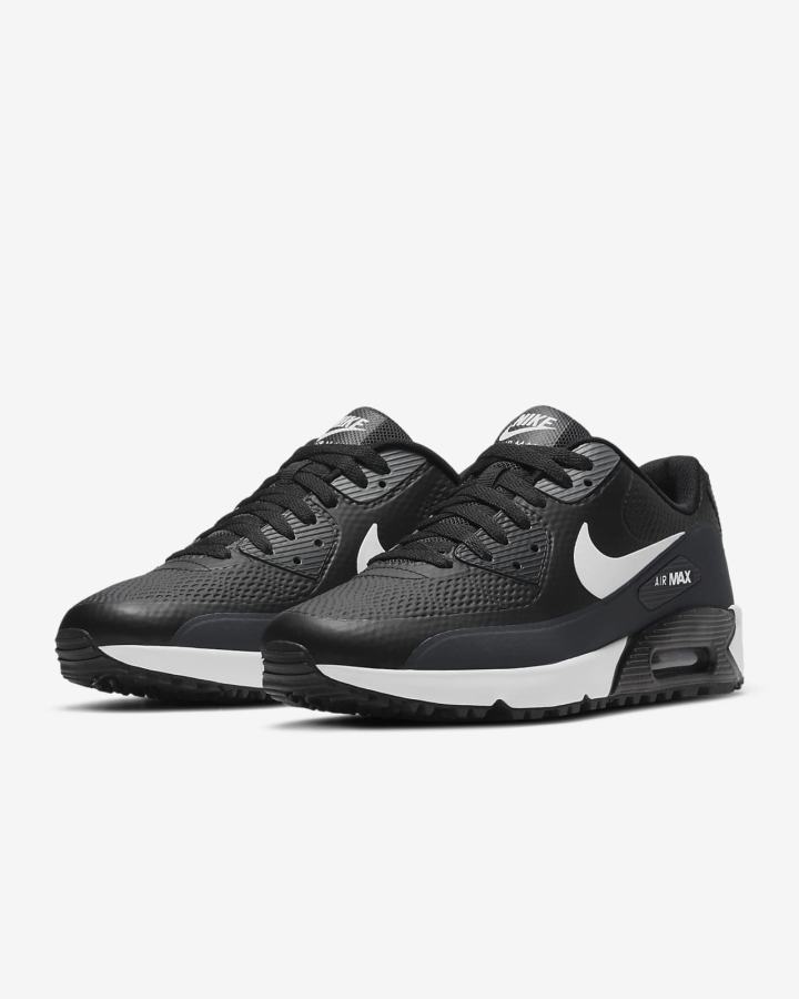 Zapatos de Golf Nike Air Max 90 G Hombre Negras Gris Oscuro Blancas | RTBFW-9876