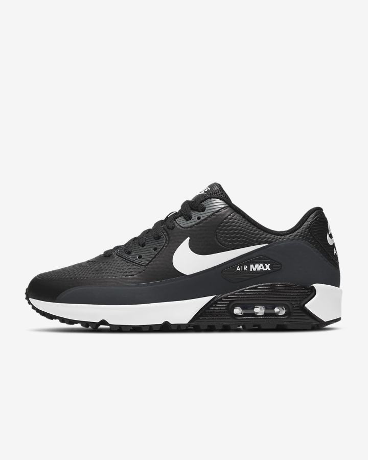 Zapatos de Golf Nike Air Max 90 G Hombre Negras Gris Oscuro Blancas | RTBFW-9876
