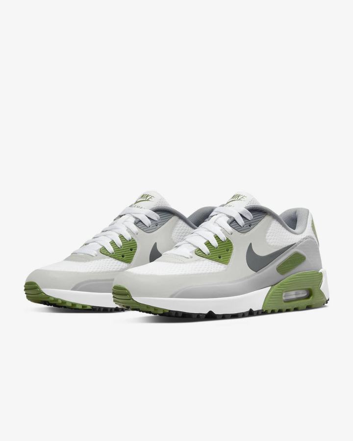 Zapatos de Golf Nike Air Max 90 G Hombre Blancas Gris Claro | TORMF-3517