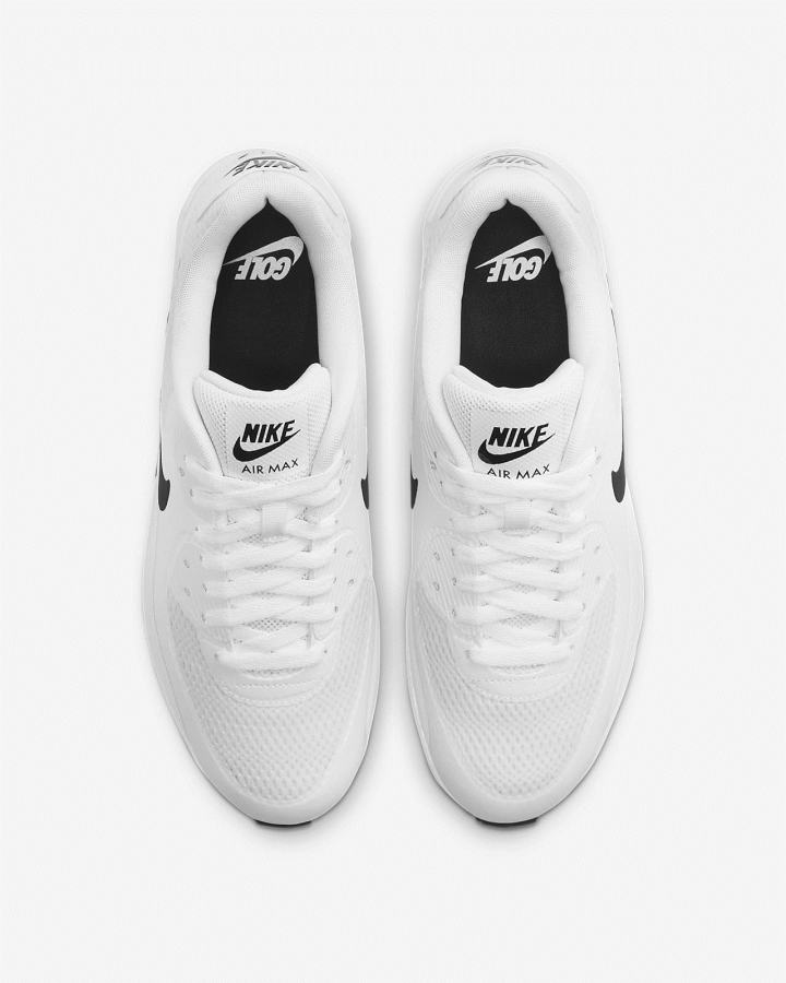 Zapatos de Golf Nike Air Max 90 G Hombre Blancas Negras | TXWIF-0187
