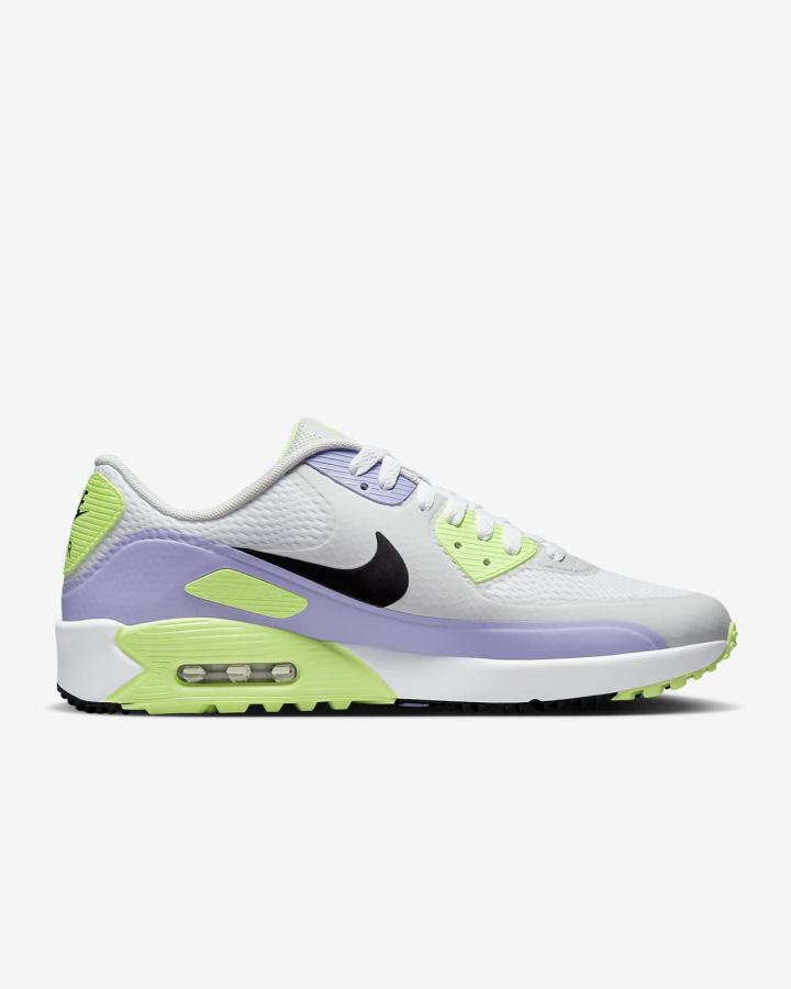 Zapatos de Golf Nike Air Max 90 G Hombre Blancas Moradas Negras | VUHWR-6130